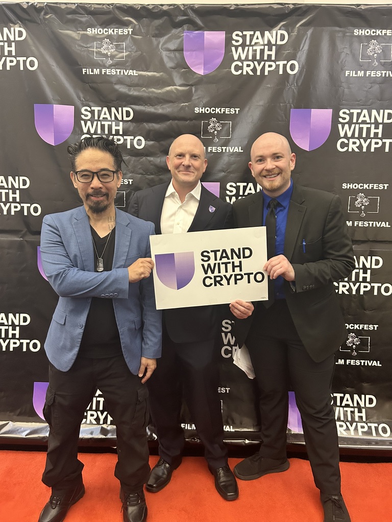 Orange Rabbit team at Stand With Crypto event